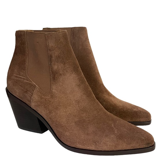 Rag and Bone Brown Suede Leather Pointed Block Heel Chelsea Ankle Boots 40 New - Picture 5 of 12